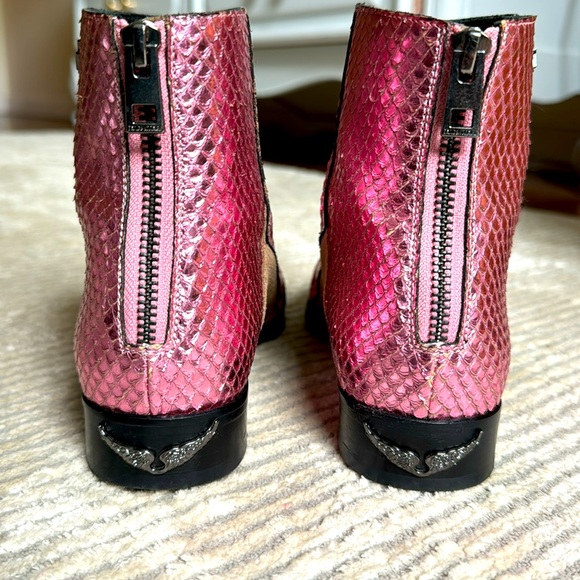 Zadig & Voltaire metallic pink ankle boots size 8 - Picture 3 of 3